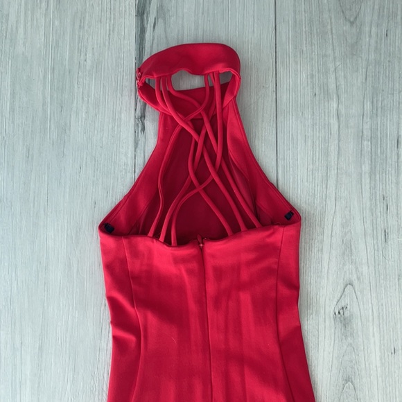 Gorgeous BEBE halter bodycon midi dress - Picture 4 of 5